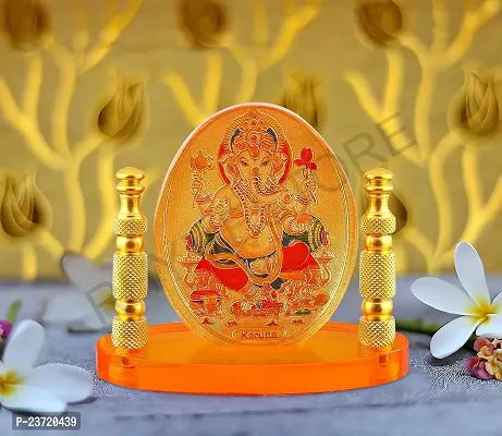 Rhymestore Hindu God Ganesh Piller Acrylic Frame for Home, Office  Car Temple, Gold, Tabletop-thumb4