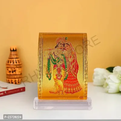 Rhymestore Radha Krishna Curve Shaped Murti for Car Dashboard, Office Table, Home, Mandir | Idol Statue Showpiece Decor Sculpture for Gift-thumb5