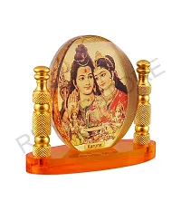 Rhymestore Shiv Parivar Oval Shaped Murti for Car Dashboard, Office Table, Home, Mandir | Idol Statue Showpiece Decor Sculpture for Gift-thumb2