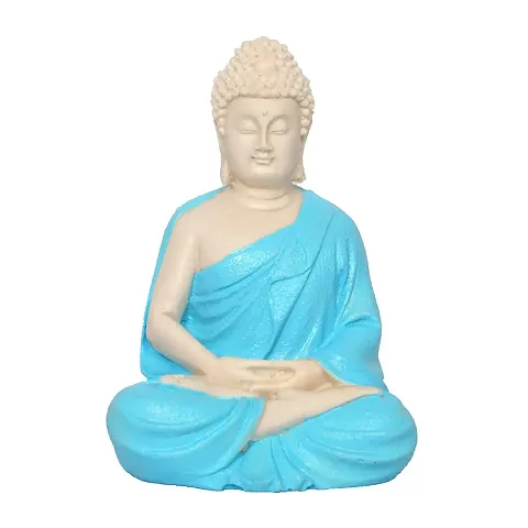 Rhymestore RYM Buddha Statue Sitting | Gift Items Premium Rare Handcrafted Polymarble Meditation/Dhyan Lord Figurine/Idol | Decorative/Fengshui/Showpiece