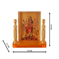 Rhymestore Hindu Goddess Maa Bhavani MATA Durga Vaishano Devi Sheronwali Acrylic Frame for Home, Office  Car Temple, Gold, Tabletop-thumb2