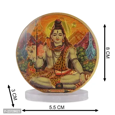 Rhymestore Acrylic Gold Plated Frame of Mahadev for Home Office  car Temples-thumb3