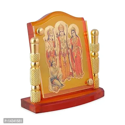 Trendy Acrylic Gold Plated Frame Of Ram Darbar For Home Office and Car Temples