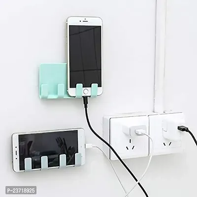 Rhymestore? Wall Mount Phone Holder with Adhesive Strips, Charging Holder Compatible with iPhone, Smartphone and Mini Tablet (1pcs, Made in India)-thumb3