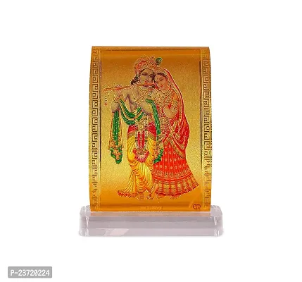 Rhymestore Radha Krishna Curve Shaped Murti for Car Dashboard, Office Table, Home, Mandir | Idol Statue Showpiece Decor Sculpture for Gift