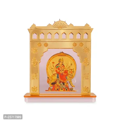 Rhymestore RYM Goddess Maa Durga Sherawali MATA Idol on Lion Acrylic Religious Frame for Car Dashboard-thumb5