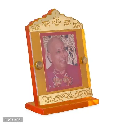 Rhymestore Acrylic Gold Plated Frame of GURU JI for Home Office  car Temples