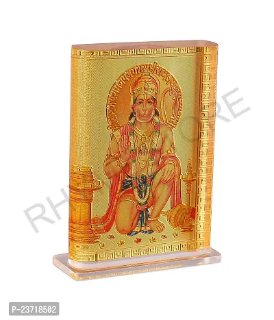 Rhymestore Hanuman ji Acrylic Frame Murti for Car Dashboard, Office Table, Home, Mandir | Idol Statue Showpiece Decor Sculpture for Gift-thumb5