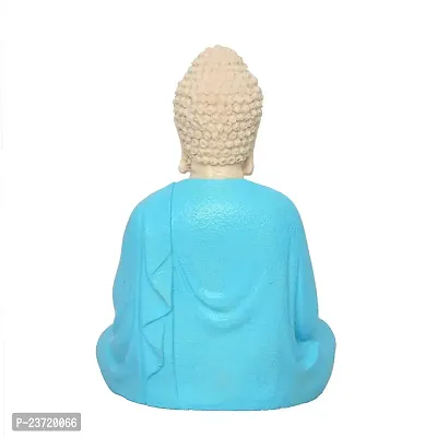 Rhymestore RYM Buddha Statue Sitting | Gift Items Premium Rare Handcrafted Polymarble Meditation/Dhyan Lord Figurine/Idol | Decorative/Fengshui/Showpiece (Buddha-Blue)-thumb4