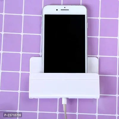 Rhymestore? Wall Mount Phone Holder with Adhesive Strips, Charging Holder Compatible with iPhone, Smartphone and Mini Tablet (1pcs, Made in India)-thumb4