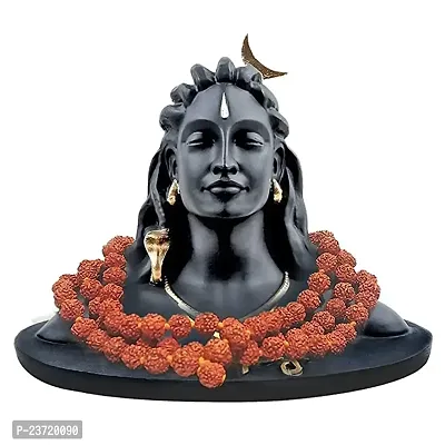 Adiyogi Statue with Rudraksha Mala for Car Accessories for Dash Board, Pooja  Gift,Decor Items for Home  Office, Gifting-thumb0