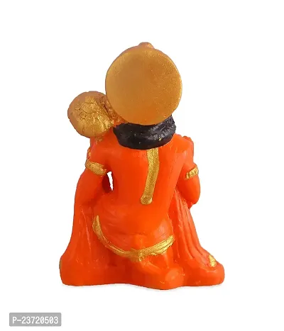 Rhymestore Small Hanuman Ji Ki Murti in Blessing Posture with Gada Sitting | Lord Balaji Bajrangbali Sankat Mochan Bhagwan Idol for Temple car Dashboard Home Decor-thumb5