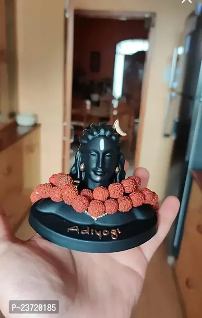 Rhymestore Adiyogi Statue for Car Accessories for Dash Board, Pooja  Gift,Decore Items for Home  Office, Made in India (Adiyogi), Engineered Wood-thumb4