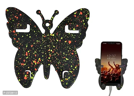Rhymestore? Butterfly Wall Mounted Mobile Holder| Mobile Phones Charging Stand Holder | Plastic Wall Mount Charging Stand Mobile Wall Stand Mobile Holder-thumb0