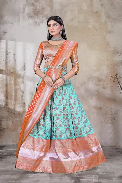 Stylish Soft Silk Lehenga Choli Set For Women