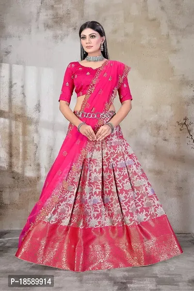 Stylish Soft Silk Lehenga Choli Set For Women