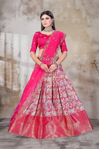 Stylish Soft Silk Lehenga Choli Set For Women