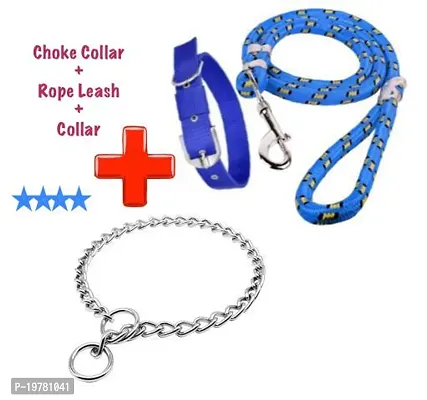 SaleThief Dog Choke Chain + Collar + Rope Lead Specially for Medium