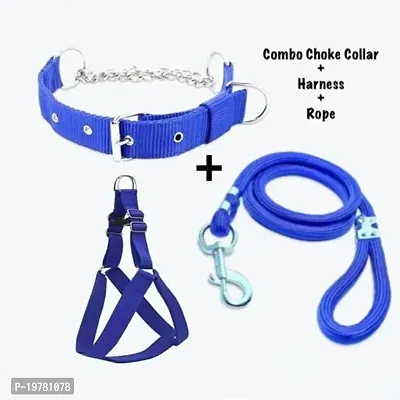 SaleThief Dog Body Belt Harness+Choke Collar+ Rope Leash for All Large Breed Dogs(Combo of 3)