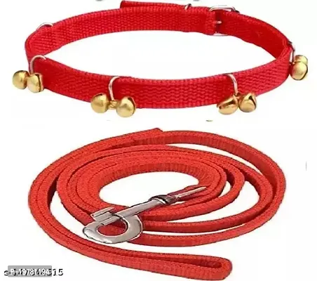 SaleThief Dog Belt (Combo of 2) Ghungroo Dog Collar + Lead Specially for X-Small Breeds Dog Collar  Leash  (Extra Small)-thumb0