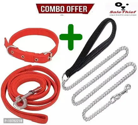 SaleThief Combo Dog Chain Leash  Collar Belt Set (Medium)