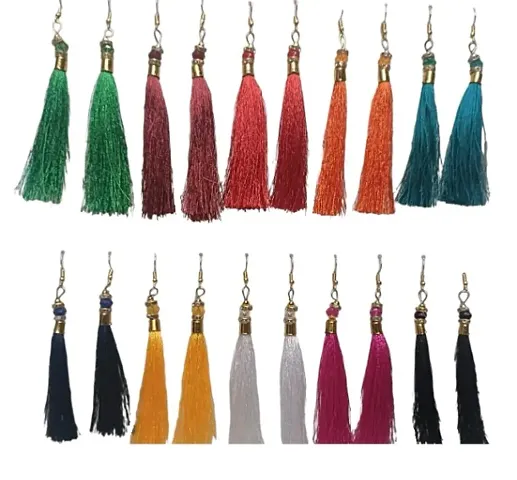 Earing Silk Threads Tassels Combo Handmade (10 Qty.)