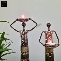 Doll Set (T-light holder)(H2)/ Set of 2 /Metal Product/ Hand-Painted/ Rajasthani Artisans-thumb1