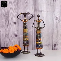 Doll Set (T-light holder)(H2)/ Set of 2 /Metal Product/ Hand-Painted/ Rajasthani Artisans-thumb2