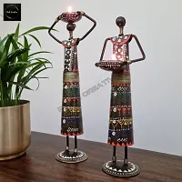 Doll Set (T-light holder)(H2)/ Set of 2 /Metal Product/ Hand-Painted/ Rajasthani Artisans-thumb3