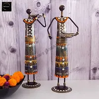 Doll Set (T-light holder)(S1)/Set of 2 /Metal Product/ Hand-Painted/ Rajasthani Artisans-thumb3