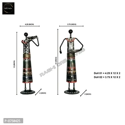 Doll Set (T-light holder)(S1)/Set of 2 /Metal Product/ Hand-Painted/ Rajasthani Artisans-thumb5