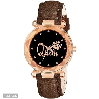 Queen Leather Analog Watch For Girls And Women Stylish Women Analog Watch For Girls And Women