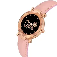 Queen Leather Analog Watch For Girls And Women Stylish Women Analog Watch For Girls And Women-thumb1