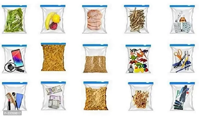 Durable And Leakproof Zip Lock Bags For Food Storage Pack Of 15-thumb5