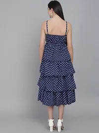 Women Stylish Polka Dot Frill Dress-thumb1