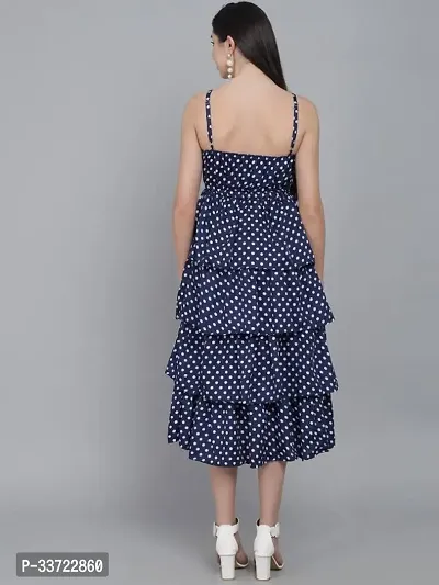 Women Stylish Polka Dot Frill Dress-thumb2