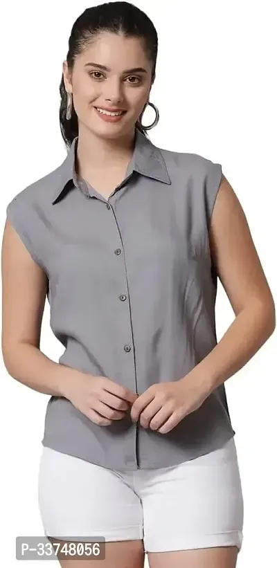 Trendy Rayon Sleeveless Shirt For Women-thumb0