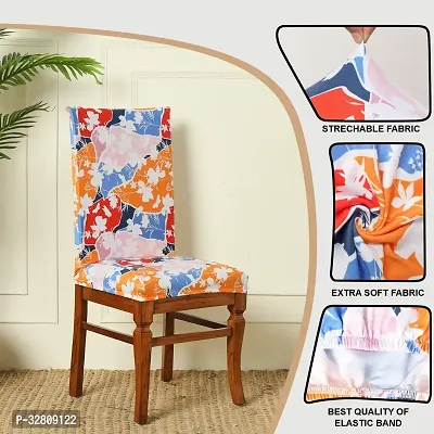 Polyester Spandex Printed Dining Chair Cover Stretchable Removable Washable  Seat Protector/ Slipcover (Multicolor, Pack of 6)-thumb5