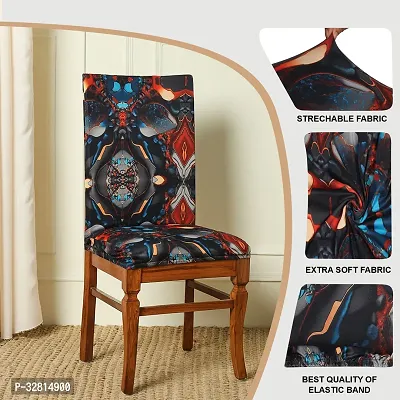 Polyester Spandex Printed Dining Chair Cover Stretchable Removable Washable  Seat Protector/ Slipcover (Multicolor, Pack of 6)-thumb5