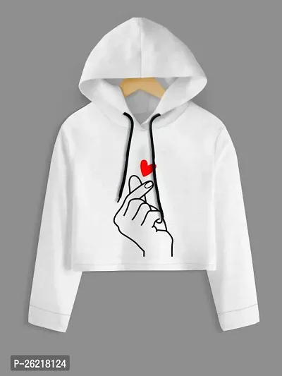 Stylish White Cotton Blend Solid Sweatshirts For Women-thumb0