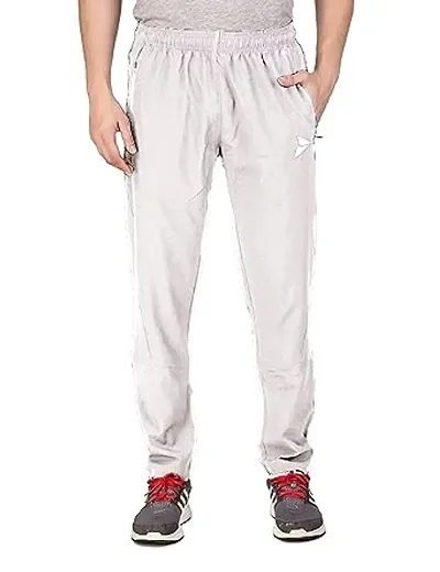 Stylish Cotton Blend Solid Regular Track Pants For Men