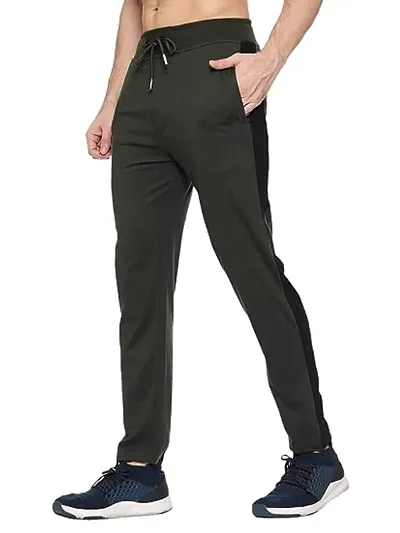 Stylish Fancy Blend Solid Regular Fit Regular Track Pants For Men