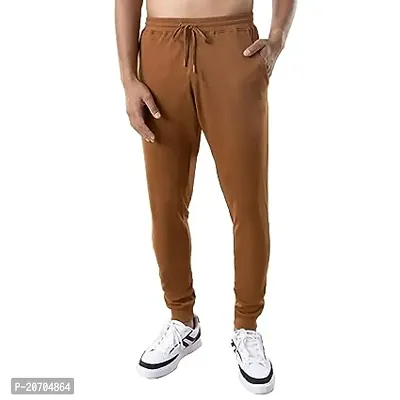 Stylish Fancy Cotton Blend Solid Regular Fit Regular Track Pants For Men-thumb0