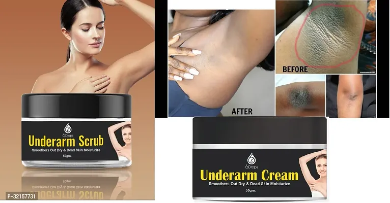 Classic Underarm And Neck Back Whitening Cream With Scrub Pack Of 2-thumb0