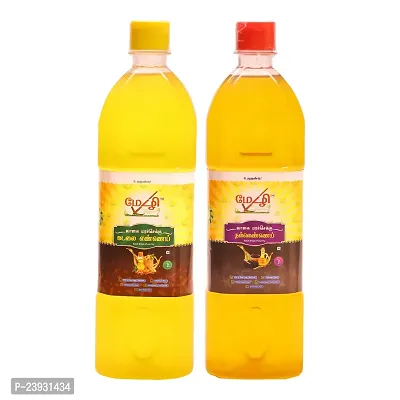 MEZHI Wood Cold Pressed Groundnut / Sesame Cooking Oil  Combo (1L Each, Pack of 2)-thumb4