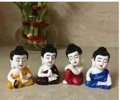 Cute baby Resin Child Buddha Set of 4 Showpiece for Home Decor and Office Height  5 cm-thumb1