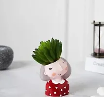 Girls Flower Pot Resin Succulents Plant Pot Tabletop Mini Decorations-thumb2