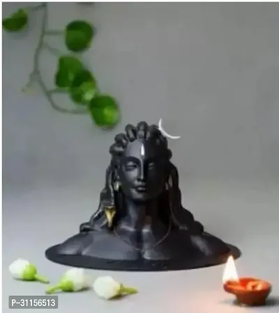 shiva statue for meditation and for peace Decorative Showpiece  12 cm  Resin  Black-thumb0