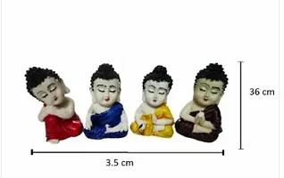 Cute baby Resin Child Buddha Set of 4 Showpiece for Home Decor and Office Height  5 cm-thumb2