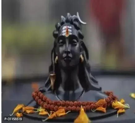 shiva statue for meditation and for peace Decorative Showpiece  12 cm  Resin  Black-thumb3